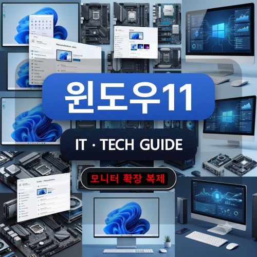 듀얼모니터 노트북 외장 모니터 연결 안 됨 화면 복제 확장 오류 해결하기