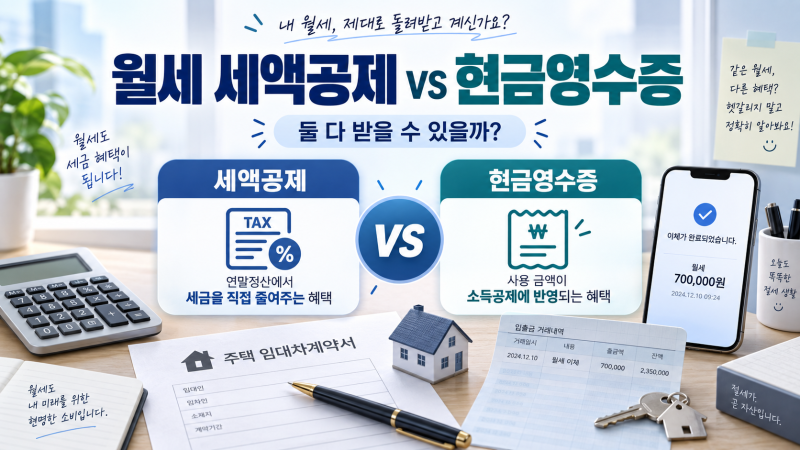 2026 월세 세액공제 vs 현금영수증｜둘 다 받을 수 있을까?