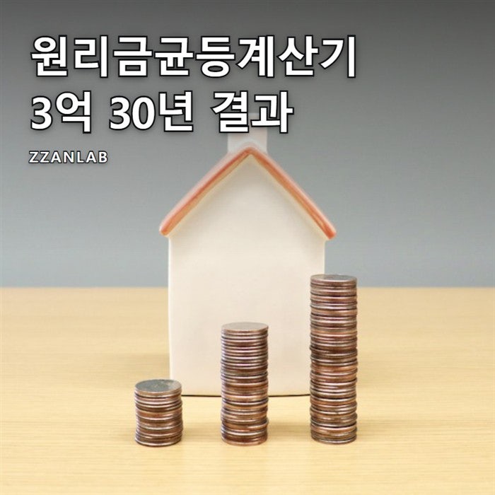 원리금균등계산기 3억 30년 넣고 본 월 상환액과 총이자