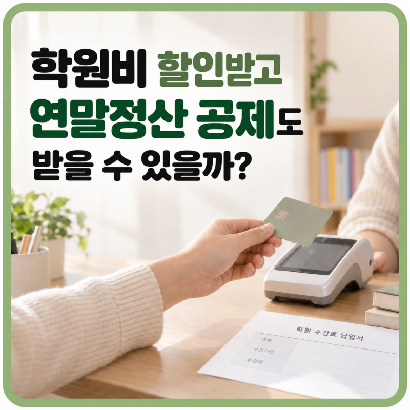 초등·중학생 학원비 카드결제, 연말정산 소득공제 될까? 교육비 세액공제와 차이
