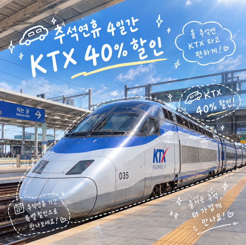 추석연휴 KTX 취소표 득템방법 광클 노하우 + 4일간 40% 할인