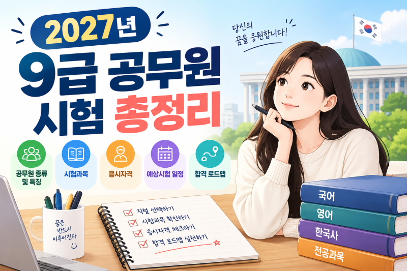 2027년 9급 공무원 준비하기｜직렬별 종류·시험과목·응시자격·예상 일정·합격 로드맵 총정....