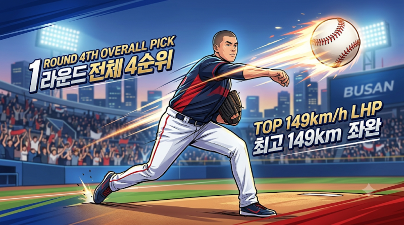 롯데 박근서 1라운드 지명, 누구길래 전체 4순위? ⚾ 최고 149km 좌완에 아버지 ‘라밤바’까지....