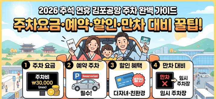 2026 추석연휴 김포공항 주차 꿀팁공유(주차요금,예약주차,할인 등) 및 만차 대비 완벽 가이드