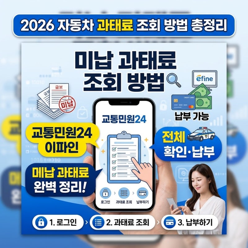 2026 자동차 과태료 조회 방법 총정리｜교통민원24 이파인에서 미납과태료 확인·납부