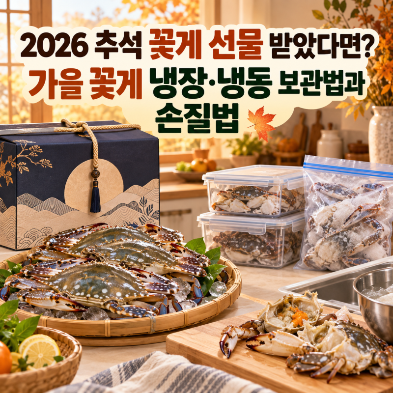 2026 추석 꽃게 선물 받았다면? 가을 꽃게 냉장·냉동 보관법과 손질법