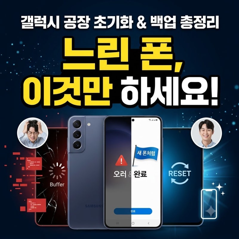 버벅거리는 스마트폰 새 폰처럼! 가장 완벽한 갤럭시 공장 초기화 방법과 데이터 백업 꿀팁