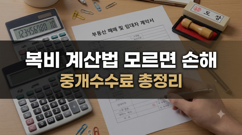 중개수수료(복비) 계산법 모르면 놓치는 부동산 추가 비용