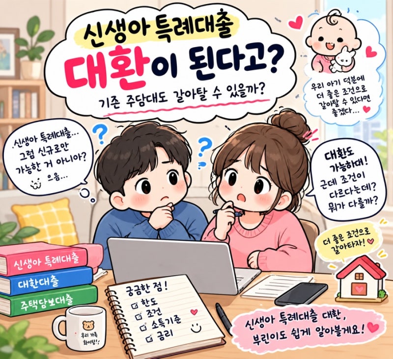102. 신생아 특례대출 대환, 기존 주담대도 갈아탈 수 있을까? 한도 4억·소득조건 총정리