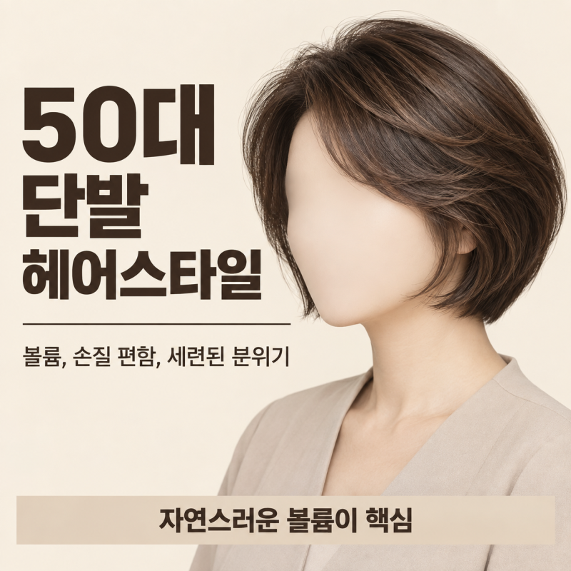 50대 단발 헤어스타일 보브컷 볼륨 세련된 스타일 추천