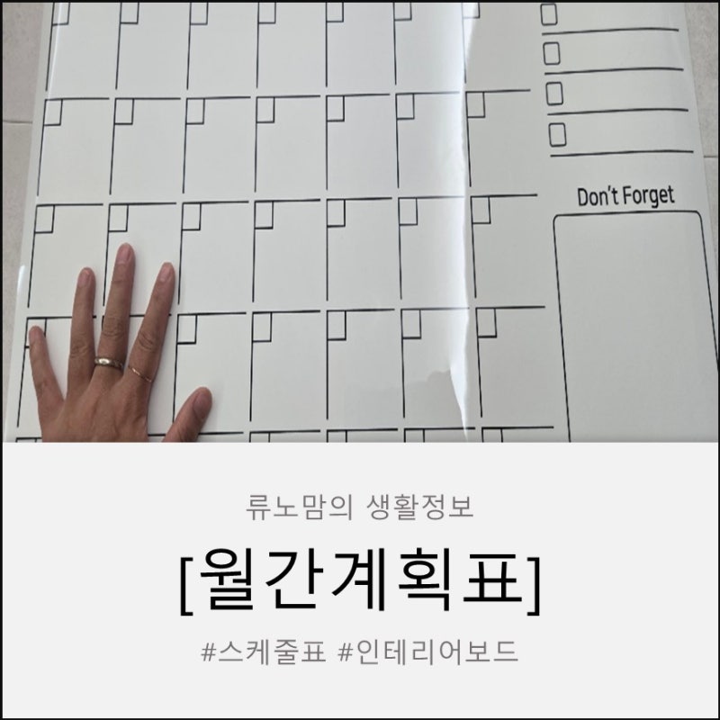 붙이는 자석 화이트보드 월간계획표 하나로 일정·식단 완벽 정리 완료