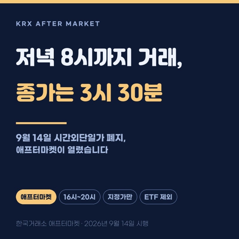 9월 14일부터 저녁 8시까지 주식 거래, 애프터마켓 총정리 (시간외단일가 폐지)