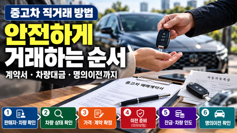 중고차 직거래 방법｜계약서·차량대금·명의이전, 안전하게 거래하는 순서 [05-002]