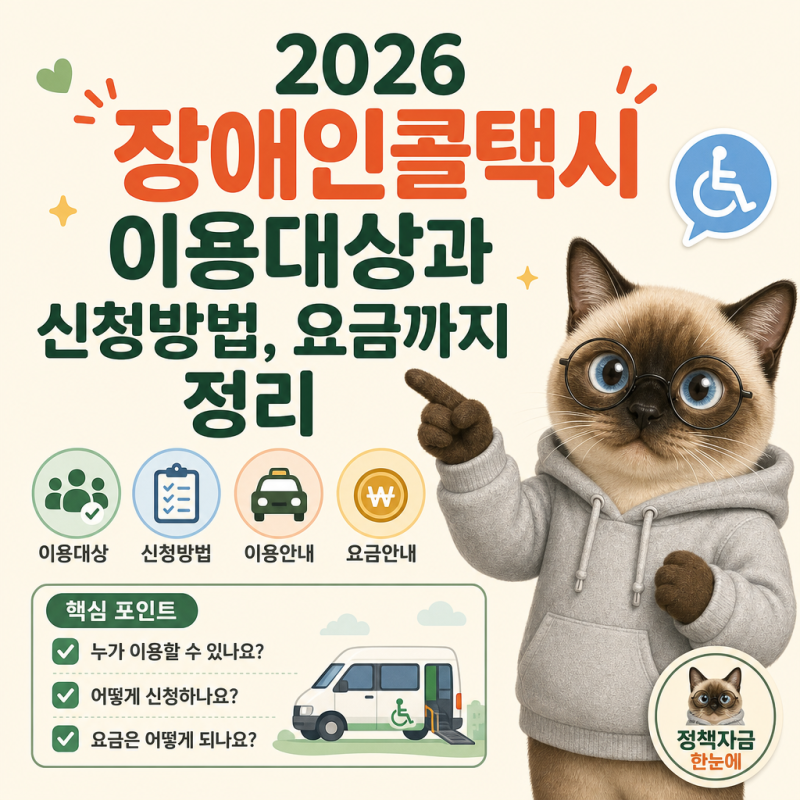 2026 장애인콜택시 이용대상과 신청방법, 요금까지 정리