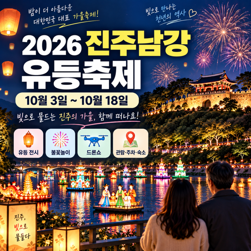 2026 진주남강유등축제 일정 총정리! 불꽃놀이·주차장·숙소·초대가수까지