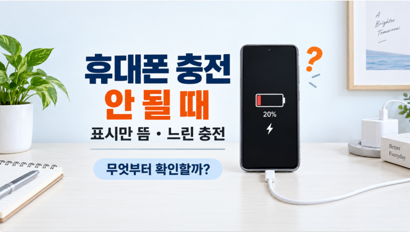 휴대폰 충전 안 될 때｜충전 표시만 뜰 때·느리게 충전될 때 확인 순서