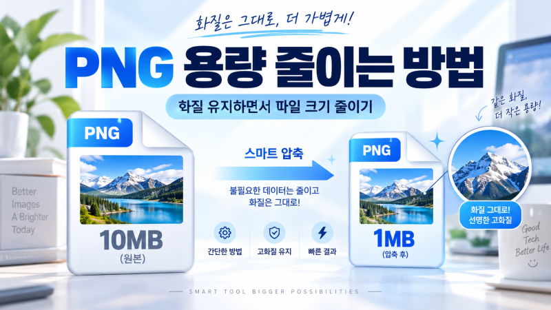 PNG 용량 줄이는 방법｜화질 유지하면서 파일 크기 줄이기