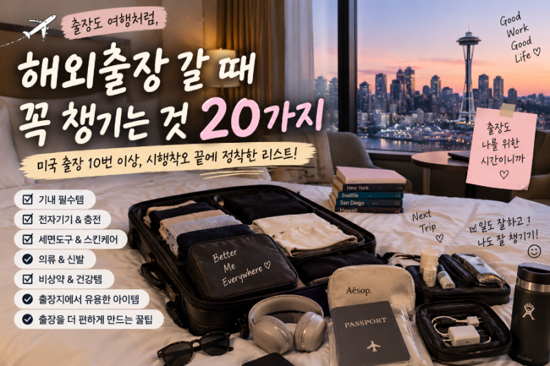 해외출장 준비물 체크리스트, 미국 출장 자주 다니며 꼭 챙기게 된 것들