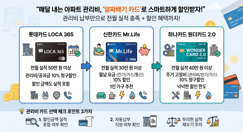 아파트 관리비도 실적이 된다고? 아파트 관리비 실적 포함 카드 추천 BEST 3