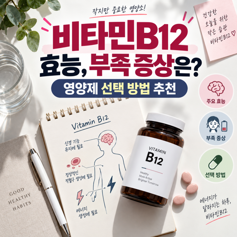 비타민B12 효능, 부족 증상은? 영양제 선택 방법 추천