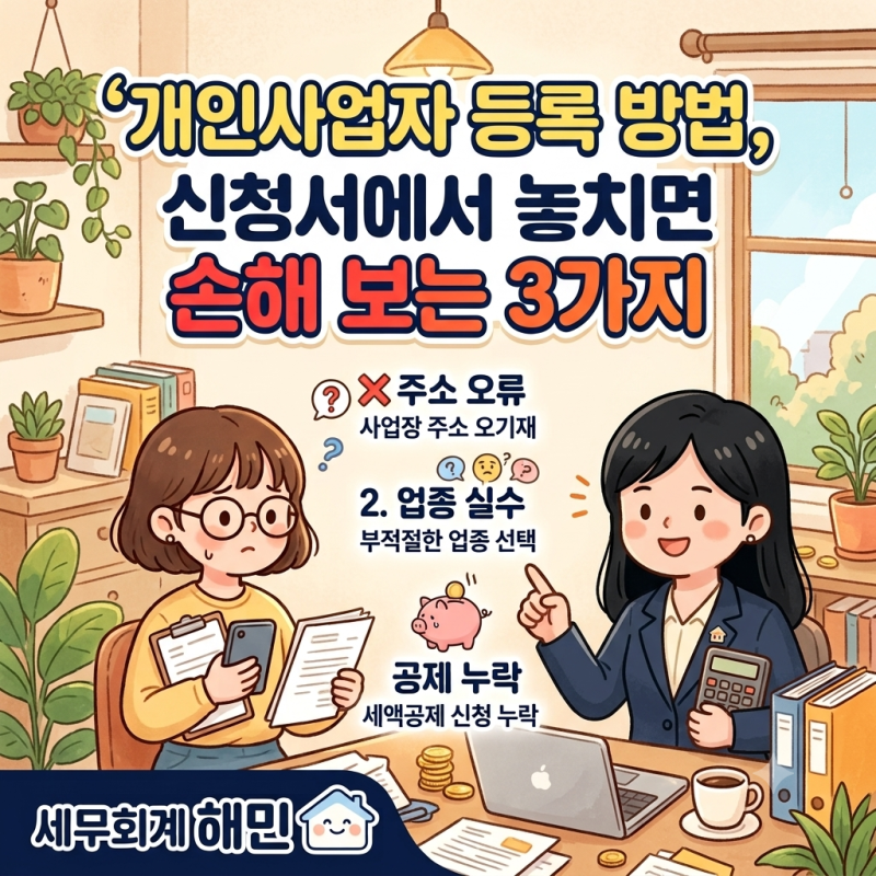 개인사업자 등록 방법, 신청서에서 놓치면 손해 보는 3가지