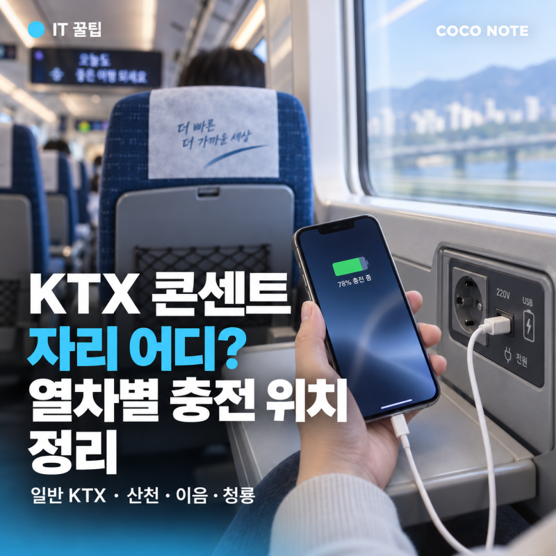 KTX 콘센트 자리 어디? 열차별 충전 위치 정리