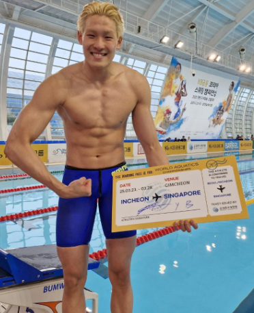 김영범 자유형 50m AG 신기록 21초71! 지유찬과 나란히 결승 진출