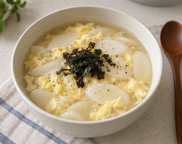 육수 없이 계란떡국 끓이는 법 12분! 사골 없이도 맛있으면서 간단하게♥