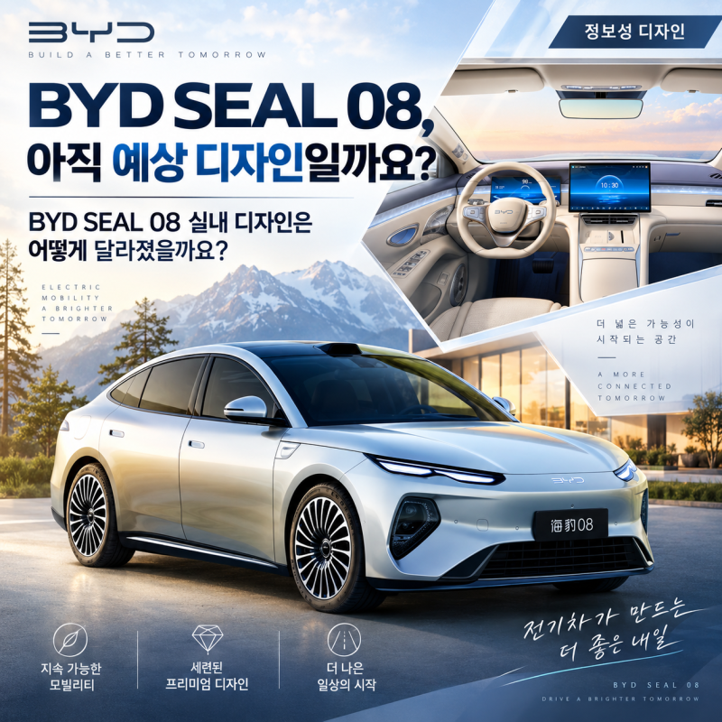 BYD SEAL 08 예상 디자인과 출시일, 실내·제원·신차 예상 가격은?