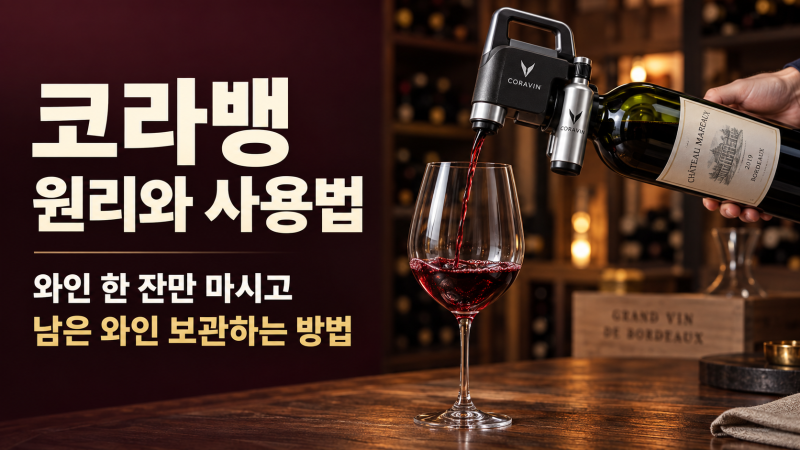 코라뱅 원리와 사용법, 와인 한 잔만 마시고 남은 와인 보관하는 방법