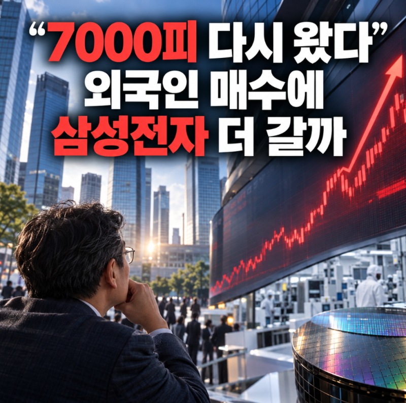 “7000피 다시 왔다” 외국인 매수에 삼성전자 더 갈까