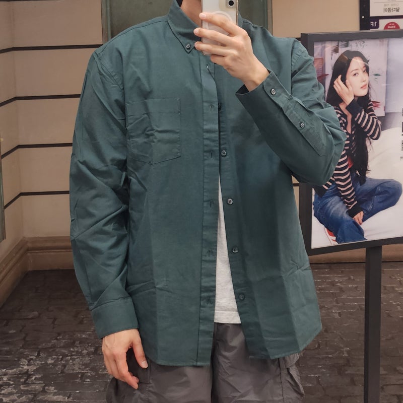 지오다노 셔츠 _ 매력적인 색상의 변우석 슬림핏 옥스포드 남성 셔츠 착용 후기