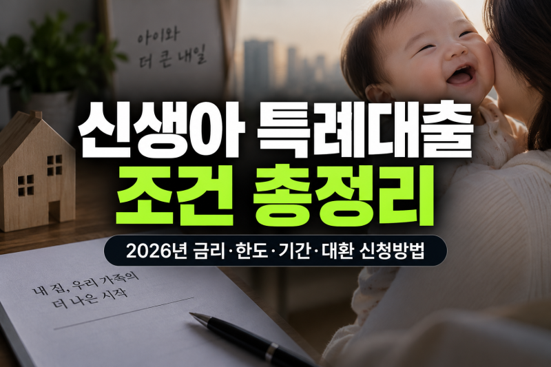 신생아 특례대출 조건 총정리｜2026년 금리·한도·기간·대환 신청 방법