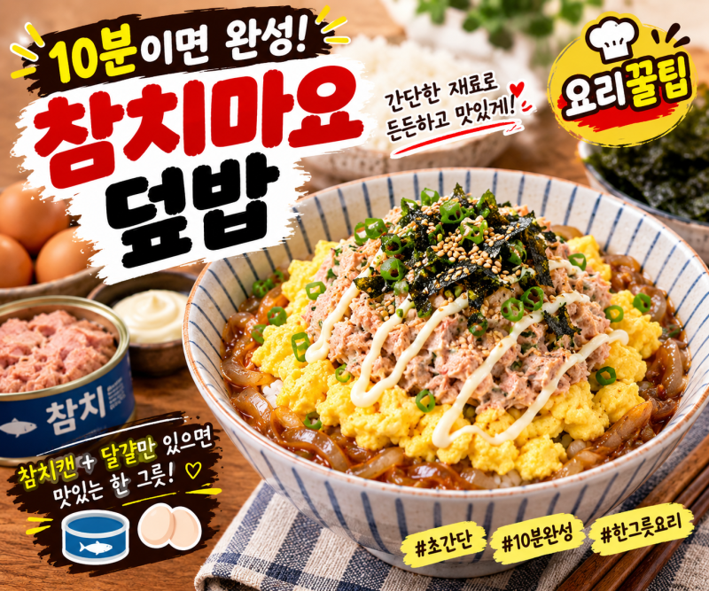 [요리 꿀팁]외식 부럽지 않은 단짠단짠의 진수! 10분 완성 '참치마요 덮밥' 황금 레시피 총정....