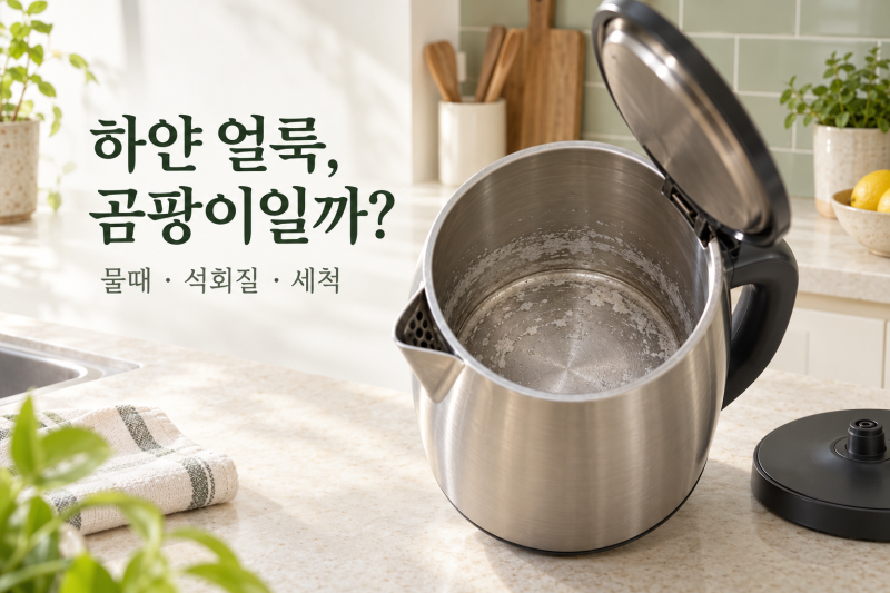 전기포트 안 하얀 얼룩, 곰팡이일까?｜물때·석회질·구연산 세척
