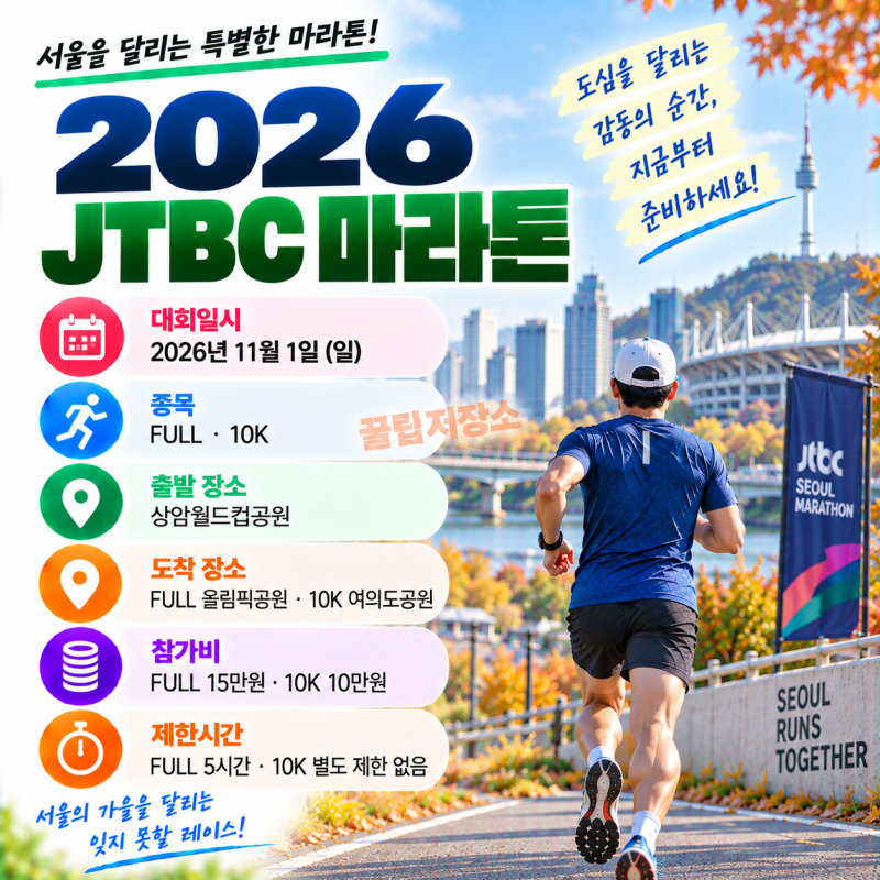 2026 JTBC 서울마라톤 일정