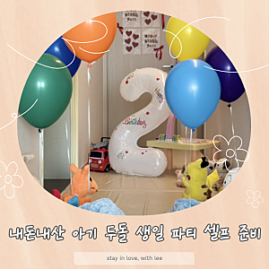 내돈내산 아기 두 돌 생일 파티 소품, 풍선, 선물 셀프 준비하기