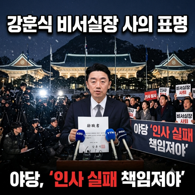 강훈식 대통령비서실장 사의 표명,야당은 "인사 실패 책임져야" 목소리