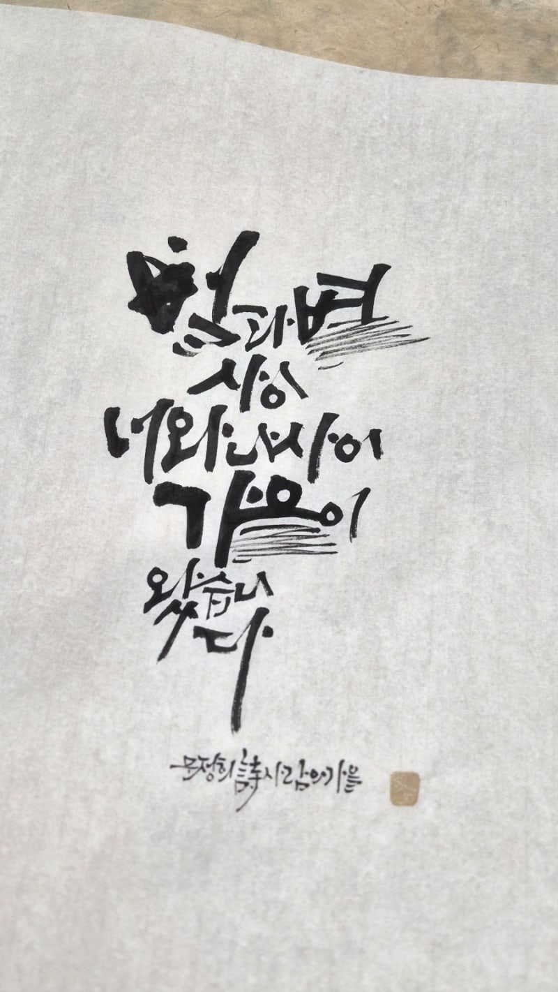 [가을 시 캘리그라피]멋진 가을 시/문정희 시/사람의 가을 /별과 별사이 너와 나사이/다안캘....