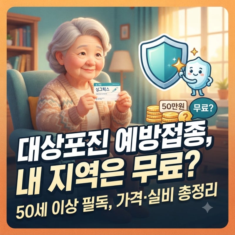 대상포진 예방접종 가격 무료 나이 실비