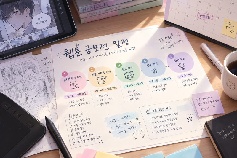웹툰 공모전 일정, 상반기와 하반기 중 언제 도전하는 것이 유리할까?