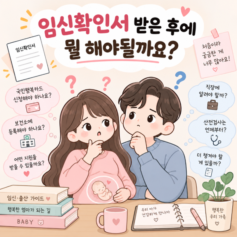 임신확인서 받은 후엔 뭘 해야 될까요?