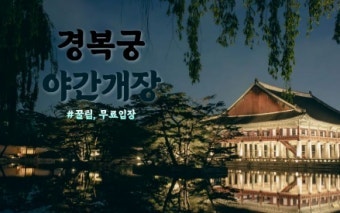 2026년 가을 경복궁 별빛야행 야간개장 예매 일정과 방법, 무료 관람 팁까지 총정리~^^