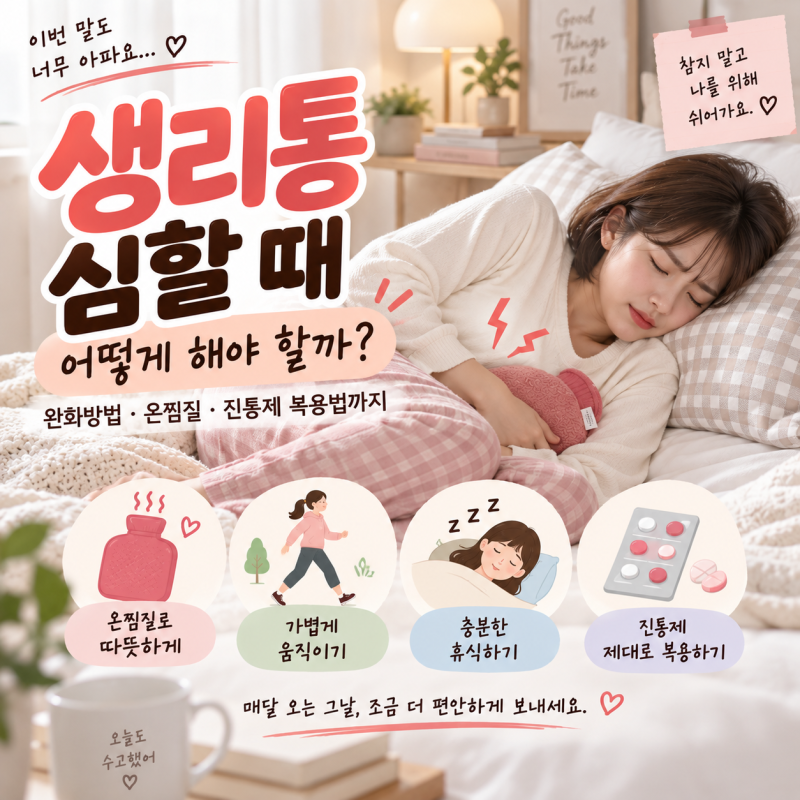 생리통 심할 때 어떻게 해야 할까? 완화방법·온찜질·진통제 복용법까지