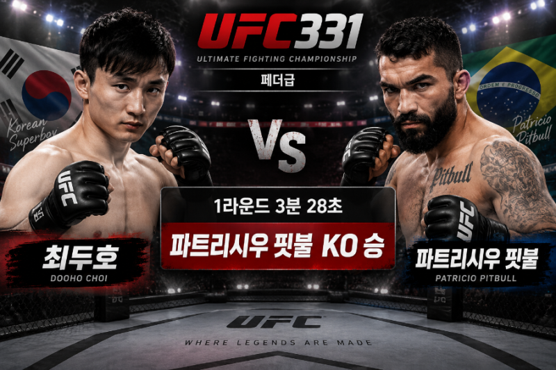 최두호 UFC 331 결과, 핏불에게 1라운드 KO패…그런데 왜 일부 기사는 TKO라고 썼을까?