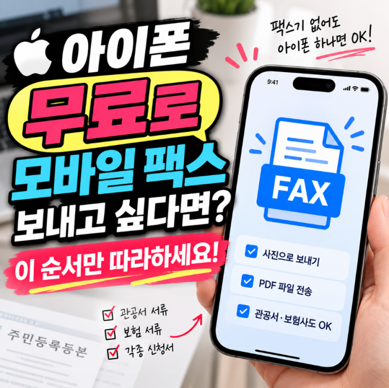 아이폰 무료로 모바일 팩스 보내고 싶다면? 이 순서만 따라하세요