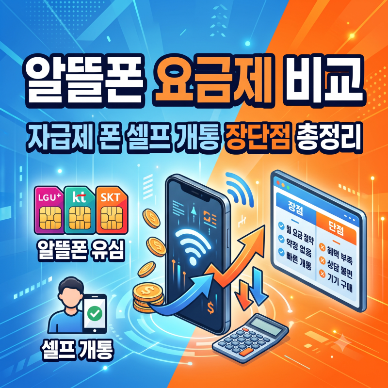 알뜰폰 요금제 비교 자급제 폰 개통 장단점 단점 총정리