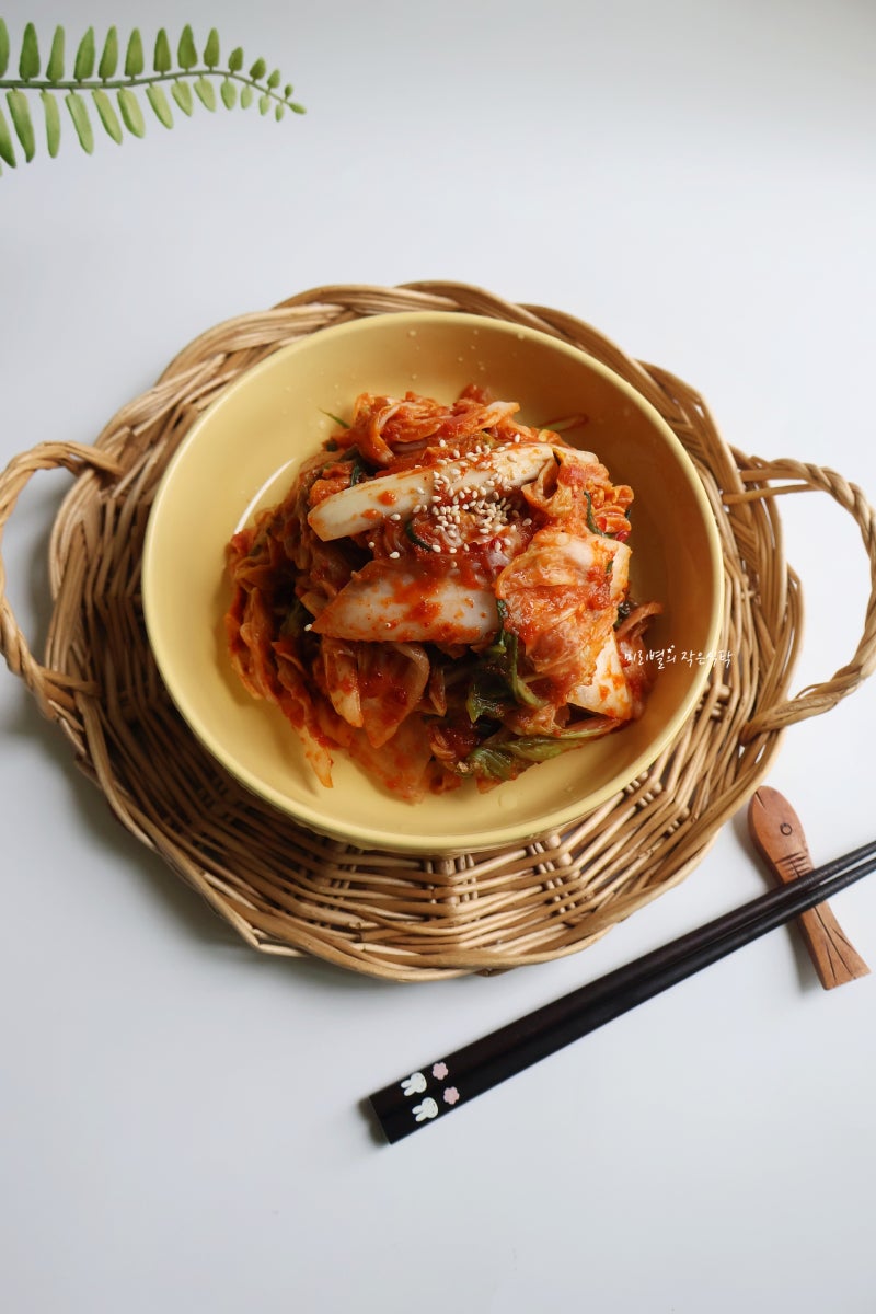배추겉절이 레시피 양념 맛깔나게 만들기 배추김치 담그는법
