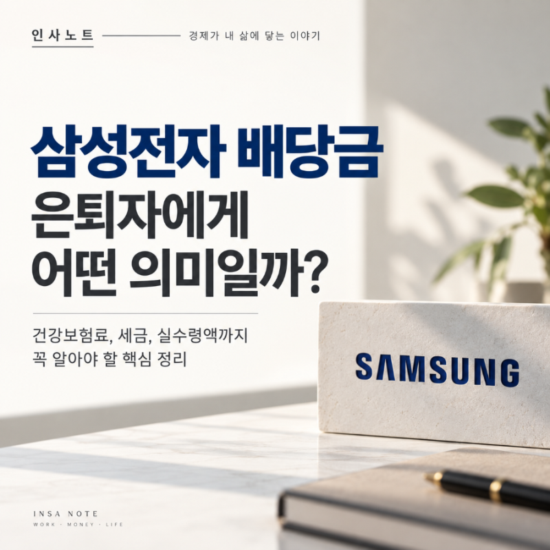 삼성전자 배당금 건강보험료 어떻게 될까? 은퇴자 실수령액 비교