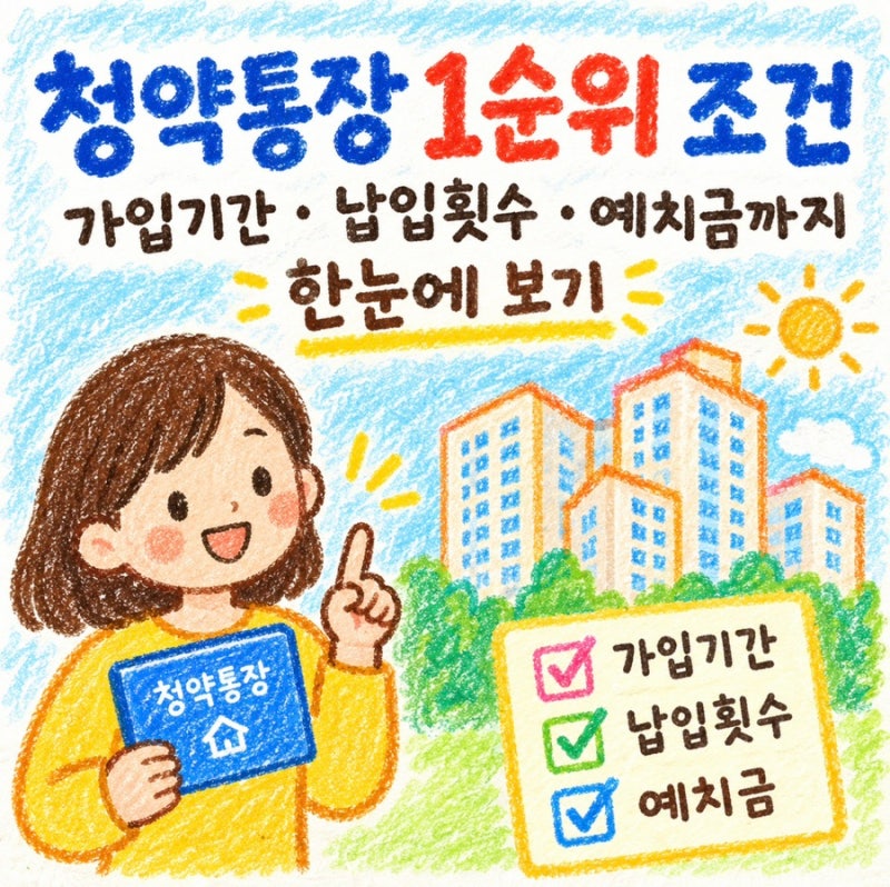 청약통장 1순위 조건 총정리｜가입기간·납입횟수·예치금 한눈에 보기
